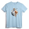 Pin Up Girl Blonde Air Force in WW2 40's T-Shirt - Vintage Military Apparel for History Enthusiasts and Pin-up Art Fans
