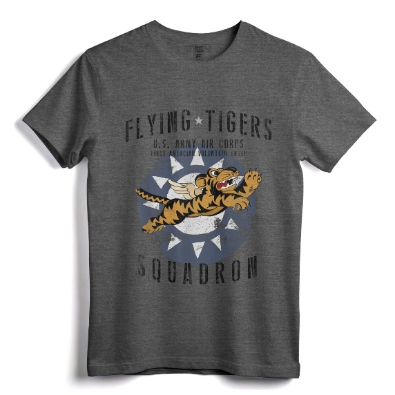 Flying Tiger's WWII Insignia Vintage WW2 Air Corps T-Shirt - History Tee for WWII Aircraft Enthusiasts and Aviation Lovers