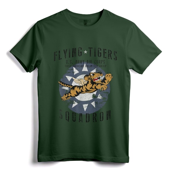 Flying Tiger's WWII Insignia Vintage WW2 Air Corps T-Shirt - History Tee for WWII Aircraft Enthusiasts and Aviation Lovers