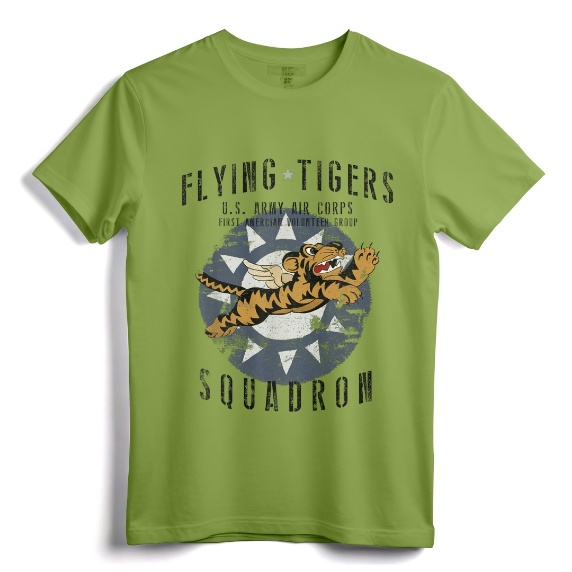 Flying Tiger's WWII Insignia Vintage WW2 Air Corps T-Shirt - History Tee for WWII Aircraft Enthusiasts and Aviation Lovers