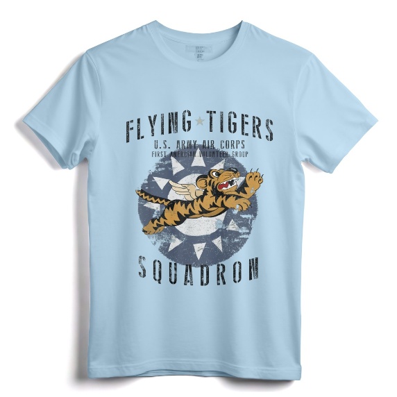 Flying Tiger's WWII Insignia Vintage WW2 Air Corps T-Shirt - History Tee for WWII Aircraft Enthusiasts and Aviation Lovers