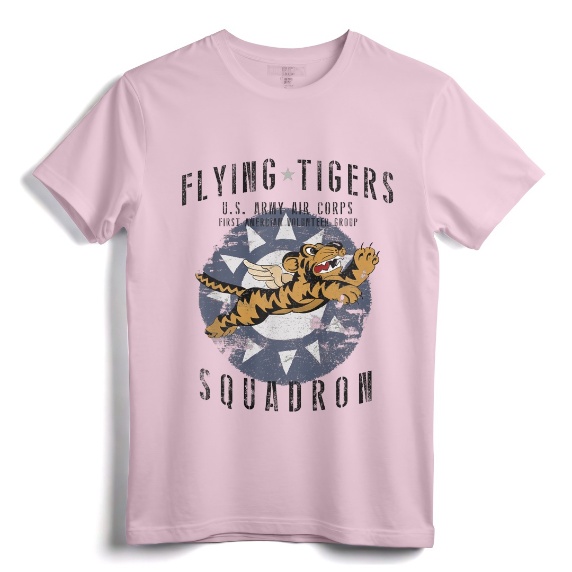 Flying Tiger's WWII Insignia Vintage WW2 Air Corps T-Shirt - History Tee for WWII Aircraft Enthusiasts and Aviation Lovers