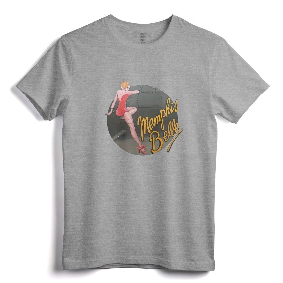 Pin-up Girl B-17 Flying Fortress Memphis Belle T-Shirt - WWII Nose Art Apparel for History Enthusiasts and Vintage Design Fans