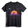 Cyberpunk Outrun Synthwave Sunset Fast Car Aesthetic T-Shirt - Retro 80's 90's 2000's Design for Lofi Art and Music Lovers