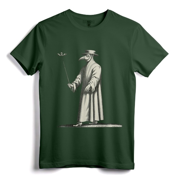 Plague Doctor, Medieval, Steampunk, Vintage Horror T-Shirt - Gothic Graphic Tee for Horror Fans and History Buffs