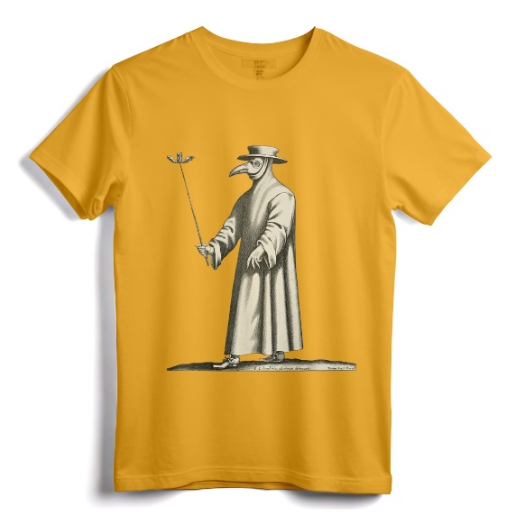 Plague Doctor, Medieval, Steampunk, Vintage Horror T-Shirt - Gothic Graphic Tee for Horror Fans and History Buffs