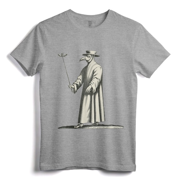 Plague Doctor, Medieval, Steampunk, Vintage Horror T-Shirt - Gothic Graphic Tee for Horror Fans and History Buffs