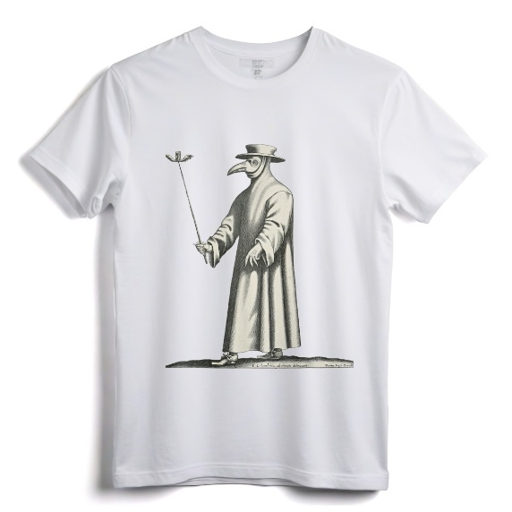 Plague Doctor, Medieval, Steampunk, Vintage Horror T-Shirt - Gothic Graphic Tee for Horror Fans and History Buffs