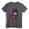 Cute Chibi Style Kawaii Anime Vamp Boy T-Shirt - Karl Kun Vampire Wings Tee for Young Boys, Girls, Teens