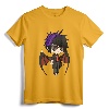 Cute Chibi Style Kawaii Anime Vamp Boy T-Shirt - Karl Kun Vampire Wings Tee for Young Boys, Girls, Teens