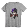 Cute Chibi Style Kawaii Anime Vamp Boy T-Shirt - Karl Kun Vampire Wings Tee for Young Boys, Girls, Teens