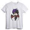 Cute Chibi Style Kawaii Anime Vamp Boy T-Shirt - Karl Kun Vampire Wings Tee for Young Boys, Girls, Teens