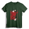 Japanese Demon Art Face Skull Devil Oni Harajuku Aesthetic Long Sleeve T-Shirt - Minimalist Ronin Ninja Yakuza Streetwear Tee for Otaku and Anime Fans