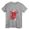 Japanese Demon Art Face Skull Devil Oni Harajuku Aesthetic Long Sleeve T-Shirt - Minimalist Ronin Ninja Yakuza Streetwear Tee for Otaku and Anime Fans