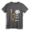 I Love Art Cute Paintbrush Paint Tubes Palette Colorful Art T-Shirt - Perfect Gift for Artists, Art Students, and Art Teachers!