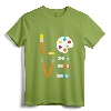 I Love Art Cute Paintbrush Paint Tubes Palette Colorful Art T-Shirt - Perfect Gift for Artists, Art Students, and Art Teachers!
