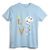 I Love Art Cute Paintbrush Paint Tubes Palette Colorful Art T-Shirt - Perfect Gift for Artists, Art Students, and Art Teachers!