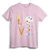 I Love Art Cute Paintbrush Paint Tubes Palette Colorful Art T-Shirt - Perfect Gift for Artists, Art Students, and Art Teachers!