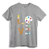 I Love Art Cute Paintbrush Paint Tubes Palette Colorful Art T-Shirt - Perfect Gift for Artists, Art Students, and Art Teachers!