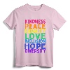 Kindness Peace Equality Love Inclusion Diversity Human Rights T-Shirt - Black Lives Matter Empowerment Art Tee for Activists