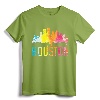 Houston Texas Watercolor Skyline Home State Souvenir Gift T-Shirt - Stylish Apparel for Houston Natives, Students, and Sports Fans