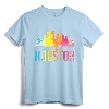 Houston Texas Watercolor Skyline Home State Souvenir Gift T-Shirt - Stylish Apparel for Houston Natives, Students, and Sports Fans