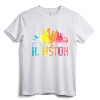 Houston Texas Watercolor Skyline Home State Souvenir Gift T-Shirt - Stylish Apparel for Houston Natives, Students, and Sports Fans