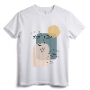 Faces Abstract Boho Line Art Drawing Tee - Trendy Aesthetic Top T-Shirt with Minimalist Design