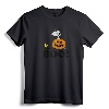 Peanuts Halloween Snoopy Woodstock BOO! Raglan Baseball Tee - Officially Licensed Lightweight Graphic Art Shirt