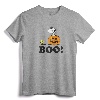 Peanuts Halloween Snoopy Woodstock BOO! Raglan Baseball Tee - Officially Licensed Lightweight Graphic Art Shirt