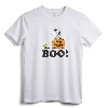 Peanuts Halloween Snoopy Woodstock BOO! Raglan Baseball Tee - Officially Licensed Lightweight Graphic Art Shirt