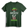 Artistic Elf Family Matching Group Christmas Art T-Shirt - Festive Matching Outfits for Families
