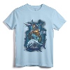 Aquaman Movie Swimming With Sharks T-Shirt - Officially Licensed DC Comics Apparel for Fans of the Underwater Hero