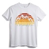 Vintage Sunset Mountains Gift For Nature Loving Mountaineers T-Shirt - Retro Mountain Nature Design for Climbers and 80s Nature Lovers