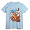 Cat Painting Lion Artistic Animals Lover Graphic Novelty T-Shirt - Unique Artistic Tee for Pet and Animal Lovers