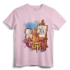 Cat Painting Lion Artistic Animals Lover Graphic Novelty T-Shirt - Unique Artistic Tee for Pet and Animal Lovers