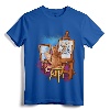 Cat Painting Lion Artistic Animals Lover Graphic Novelty T-Shirt - Unique Artistic Tee for Pet and Animal Lovers