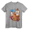 Cat Painting Lion Artistic Animals Lover Graphic Novelty T-Shirt - Unique Artistic Tee for Pet and Animal Lovers