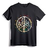 Retro Psychedelic Peace Sign Hip Funky Radical T-Shirt - Vintage Trippy Peace Symbol Tee for Hippies and 60's Lifestyle Enthusiasts