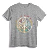 Retro Psychedelic Peace Sign Hip Funky Radical T-Shirt - Vintage Trippy Peace Symbol Tee for Hippies and 60's Lifestyle Enthusiasts