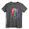 Colorful Melting Skull Art Graphic Halloween T-Shirt - Rainbow Skull Design for Fall Festivals and Parties