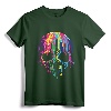 Colorful Melting Skull Art Graphic Halloween T-Shirt - Rainbow Skull Design for Fall Festivals and Parties