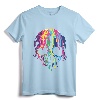 Colorful Melting Skull Art Graphic Halloween T-Shirt - Rainbow Skull Design for Fall Festivals and Parties