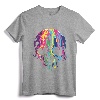 Colorful Melting Skull Art Graphic Halloween T-Shirt - Rainbow Skull Design for Fall Festivals and Parties