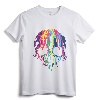 Colorful Melting Skull Art Graphic Halloween T-Shirt - Rainbow Skull Design for Fall Festivals and Parties