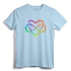 Polyamory Infinity Heart Symbol Neverending Love LGBT Gift T-Shirt - Rainbow Watercolor Theme Tee for Poly Couples and Allies