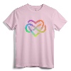 Polyamory Infinity Heart Symbol Neverending Love LGBT Gift T-Shirt - Rainbow Watercolor Theme Tee for Poly Couples and Allies