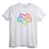 Polyamory Infinity Heart Symbol Neverending Love LGBT Gift T-Shirt - Rainbow Watercolor Theme Tee for Poly Couples and Allies