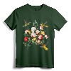 Hummingbird Flowers Shirt - Hummingbird Lover Gift, Lightweight Tee with Classic Fit and Double-Needle Hem