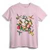 Hummingbird Flowers Shirt - Hummingbird Lover Gift, Lightweight Tee with Classic Fit and Double-Needle Hem